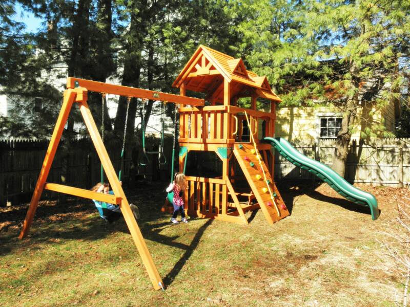cedar summit 3 slide playset